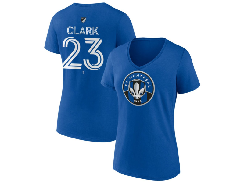 Women's CF Montreal #23 Caden Clark Team Authentic V-Neck T-Shirt - Royal