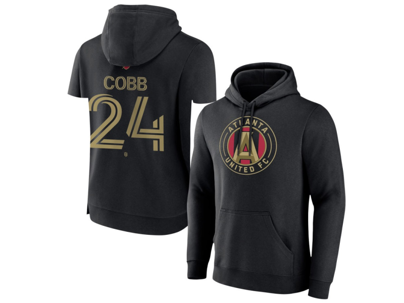 Youth Atlanta United FC #24 Noah Cobb Team Authentic Pullover Hoodie - Black