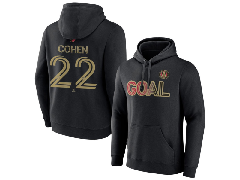 Men's Atlanta United FC Goal #22 Josh Cohen Pullover Hoodie - Black