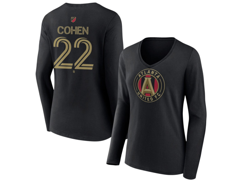 Women's Atlanta United FC #22 Josh Cohen Team Authentic Long Sleeve V-Neck T-Shirt - Black