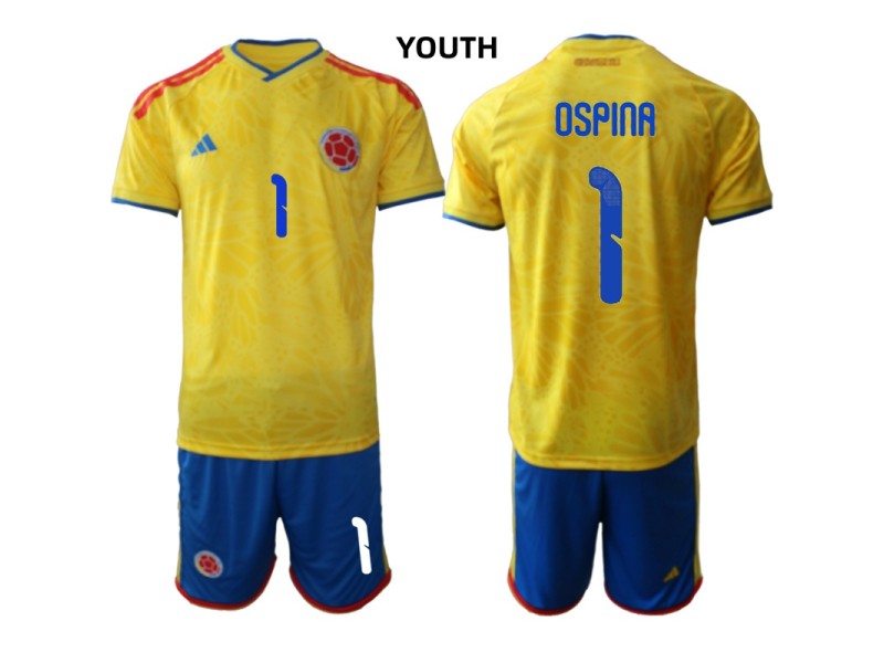 Youth OSPINA Colombia 2026 World Cup Home Fan Jersey - Yellow