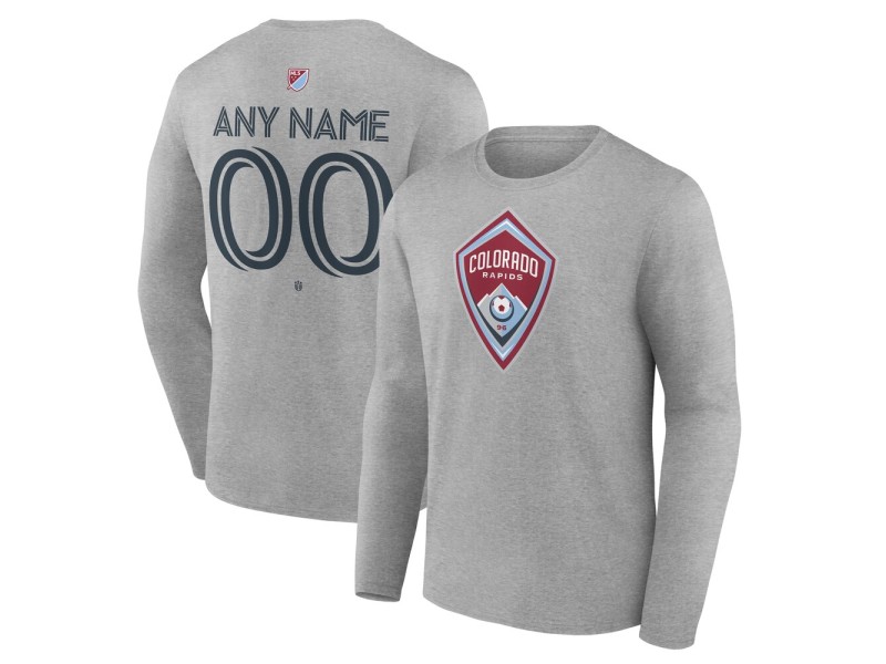Youth Colorado Rapids Custom Team Authentic Long Sleeve T-Shirt - Gray