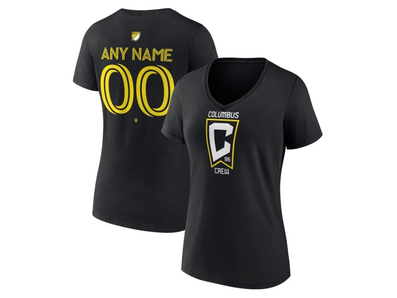 Women's Columbus Crew Custom Team Authentic V-Neck T-Shirt - Black