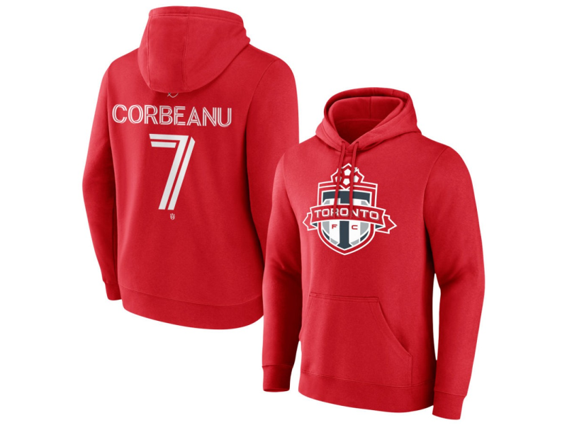 Men's Toronto FC #7 Theo Corbeanu Team Authentic Pullover Hoodie - Red
