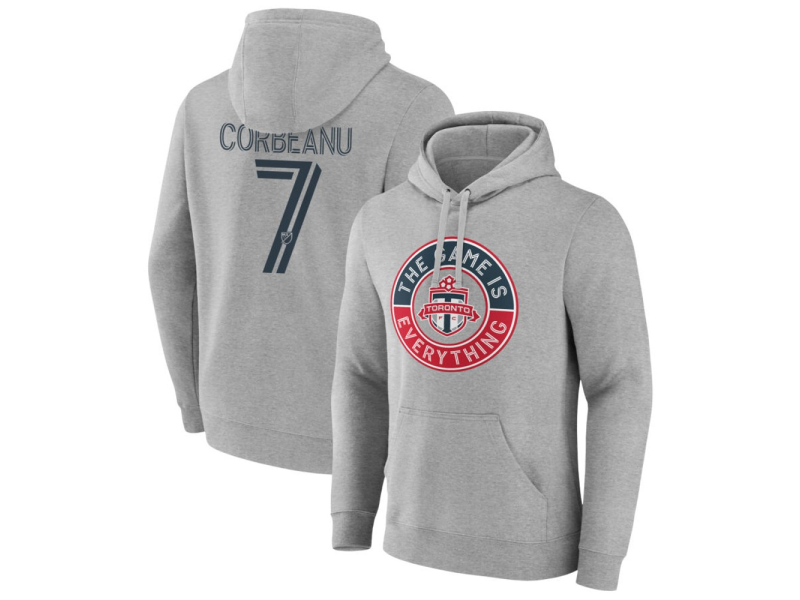 Men's Toronto FC The Game Is Everything #7 Theo Corbeanu Pullover Hoodie - Gray