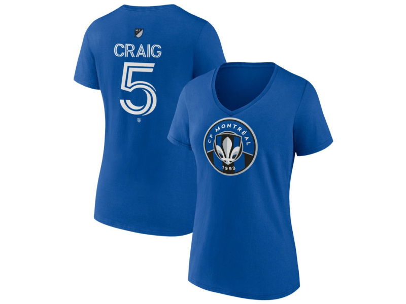 Women's CF Montreal #5 Brandan Craig Team Authentic V-Neck T-Shirt - Royal