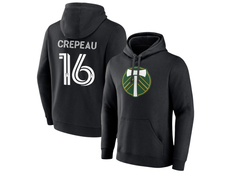 Men's Portland Timbers #16 Maxime Crepeau Pullover Hoodie - Black