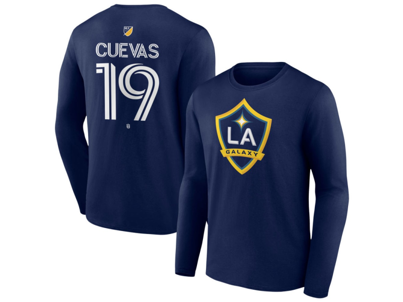 Youth LA Galaxy #19 Mauricio Cuevas Team Authentic Long Sleeve T-Shirt - Navy