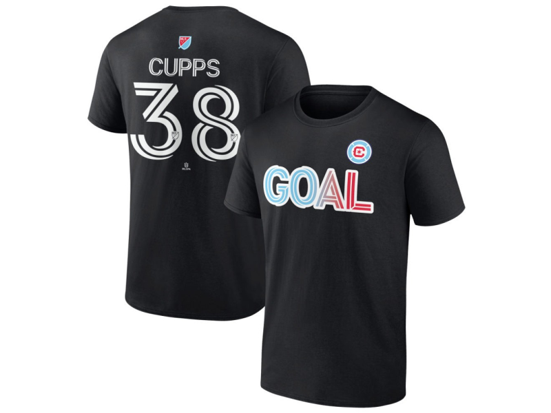 Men's Chicago Fire Goal #38 Christopher Cupps T-Shirt - Black