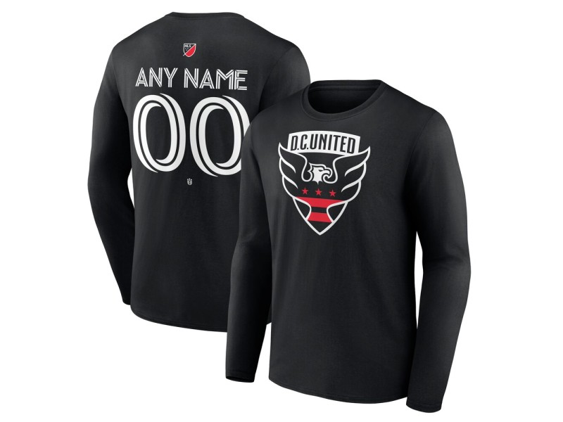 Youth D.C. United Custom Team Authentic Long Sleeve T-Shirt - Black