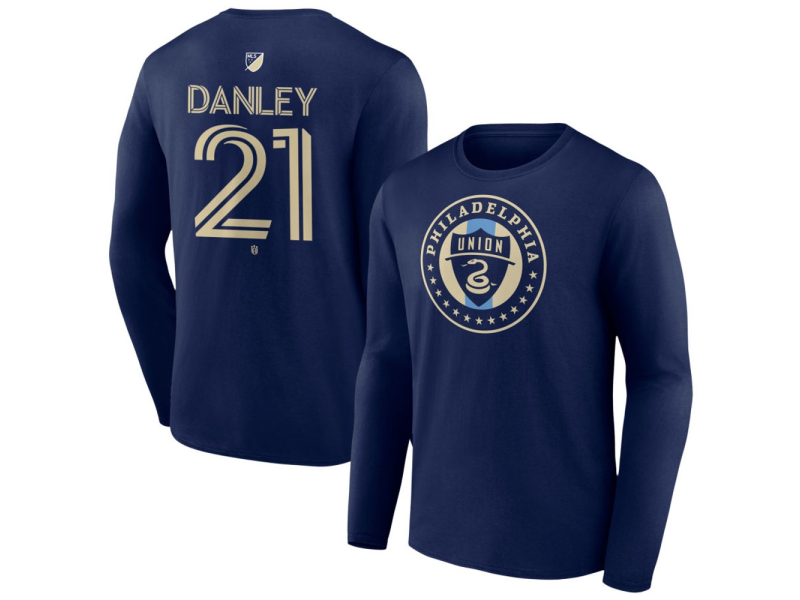 Youth Philadelphia Union #21 Danley Jean-Jacques Team Authentic Long Sleeve T-Shirt - Navy