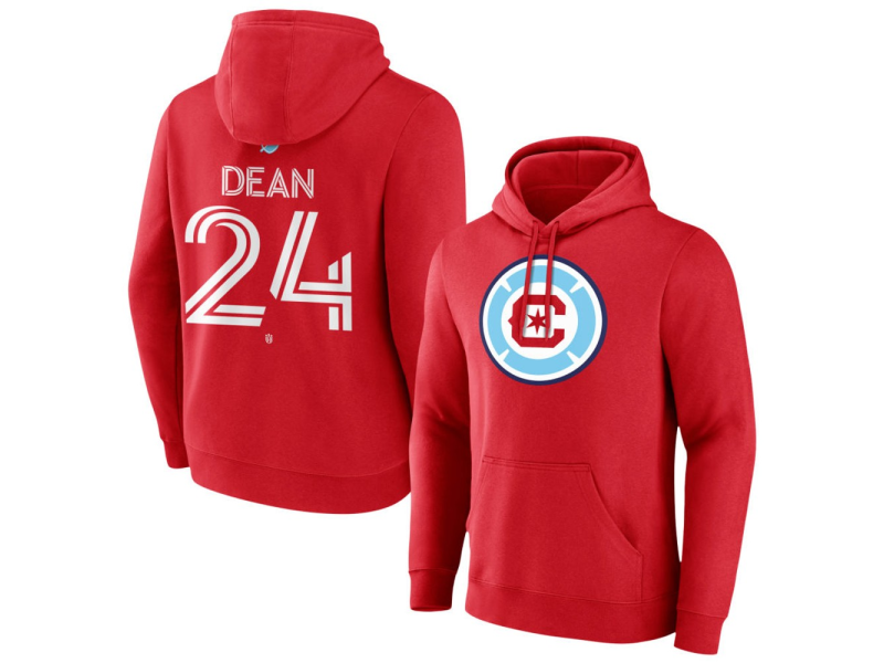 Men's Chicago Fire Authentic Stack #24 Jonathan Dean Pullover Hoodie - Red