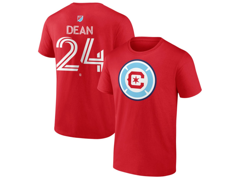 Men's Chicago Fire Authentic Stack #24 Jonathan Dean T-Shirt - Red