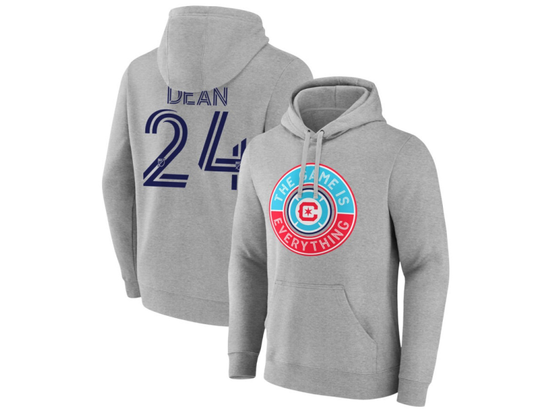 Men's Chicago Fire The Game Is Everything #24 Jonathan Dean Pullover Hoodie - Gray