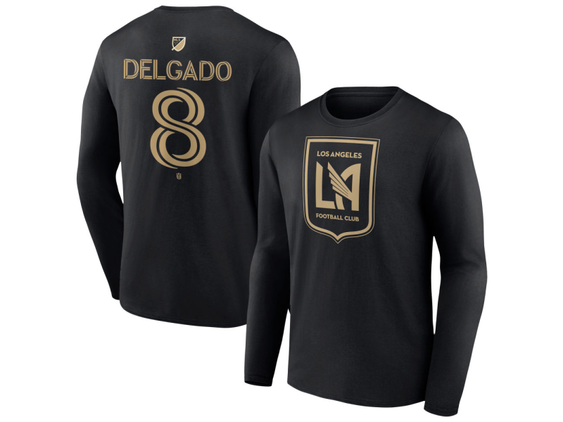 Men's LAFC #8 Mark Delgado Team Authentic Long Sleeve T-Shirt - Black