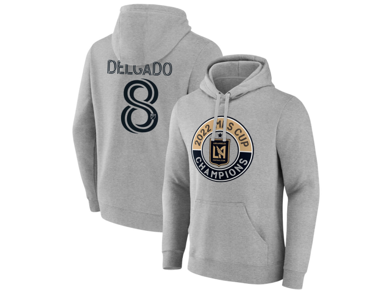 Men's LAFC The Game Is Everything #8 Mark Delgado Pullover Hoodie - Gray