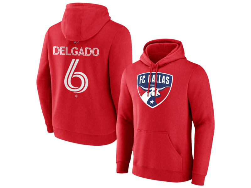 Youth FC Dallas #6 Patrickson Delgado Team Authentic Pullover Hoodie - Red