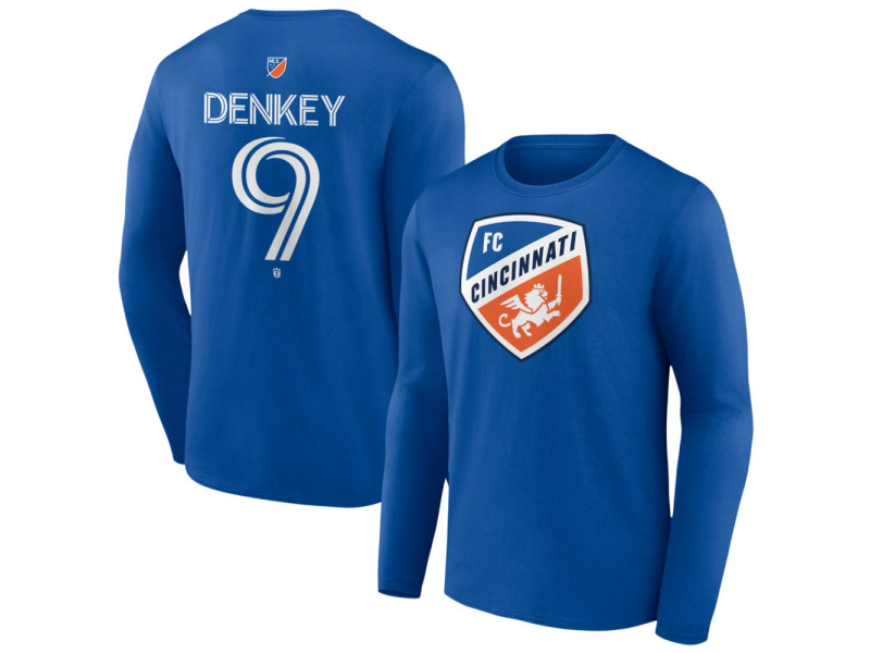 Men's FC Cincinnati #9 Kevin Denkey Team Authentic Long Sleeve T-Shirt - Royal