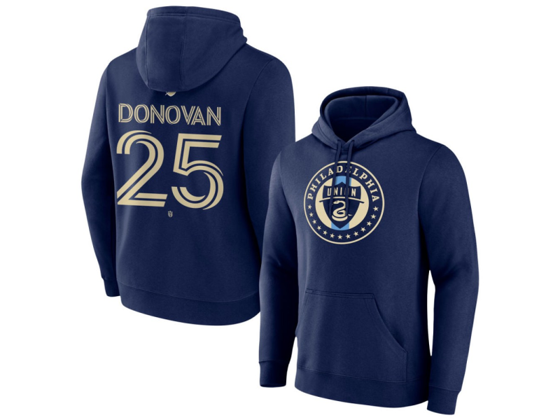 Youth Philadelphia Union #25 Chris Donovan Team Authentic Pullover Hoodie - Navy