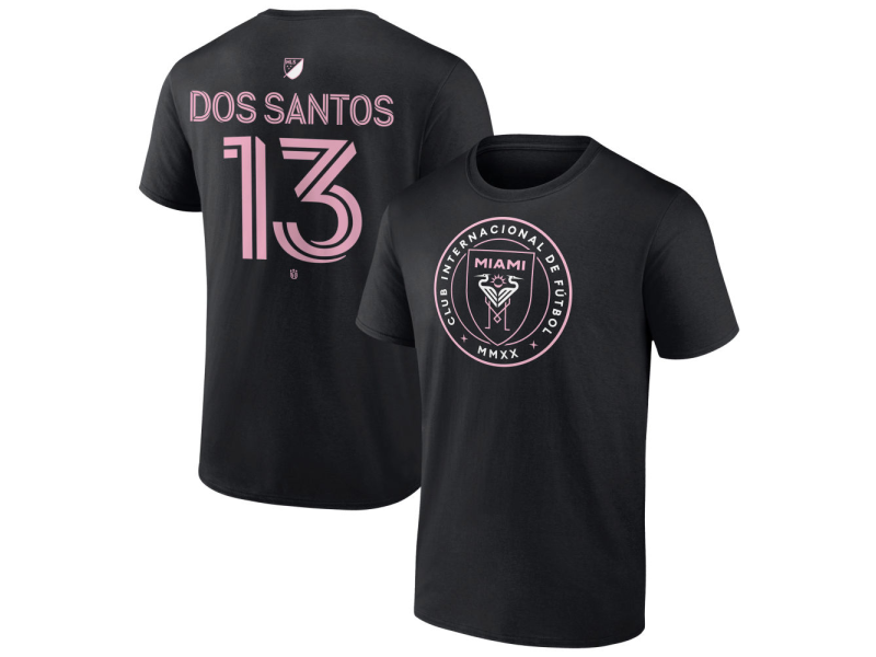 Youth Inter Miami CF Authentic Stack #13 CJ Dos Santos T-Shirt - Black