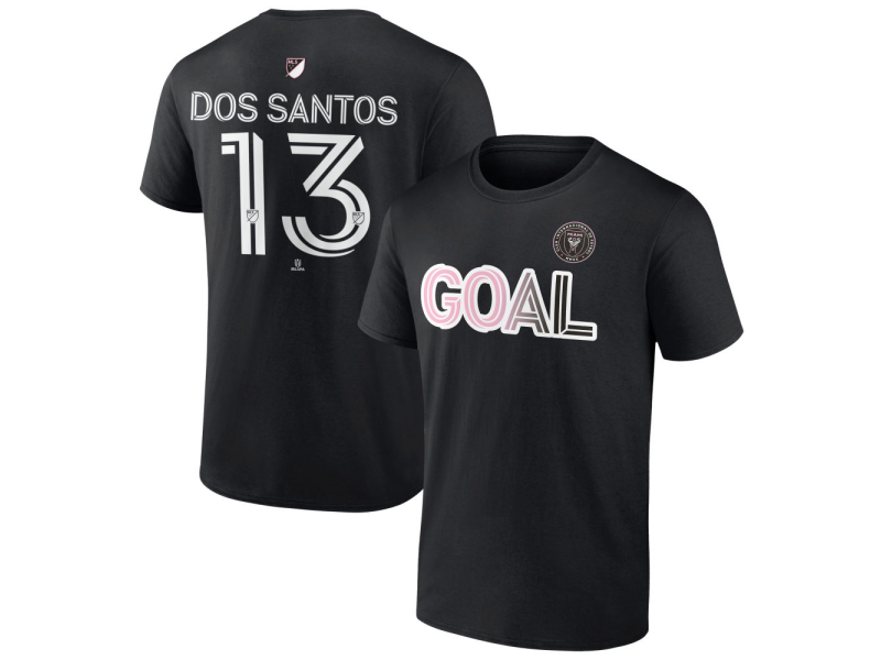 Men's Inter Miami CF Goal #13 CJ Dos Santos T-Shirt - Black