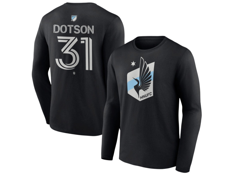 Youth Minnesota United FC #31 Hassani Dotson Team Authentic Long Sleeve T-Shirt - Black