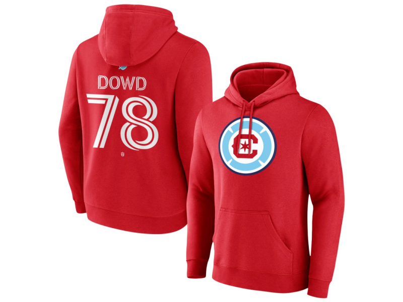 Men's Chicago Fire Authentic Stack #78 Bryan Dowd Pullover Hoodie - Red
