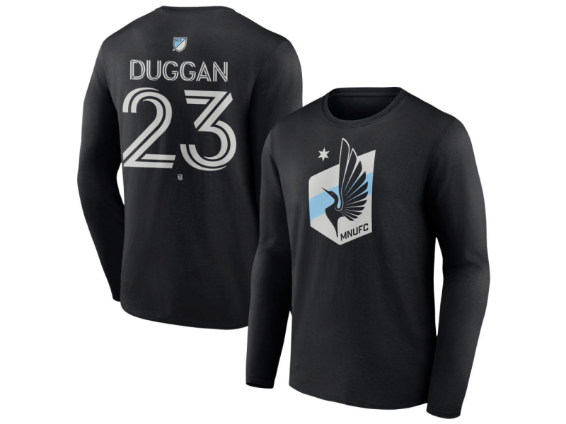Men's Minnesota United FC #23 Morris Duggan Team Authentic Long Sleeve T-Shirt - Black