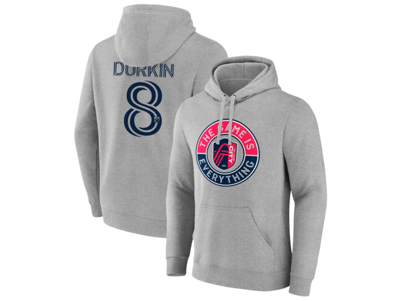 Men's St. Louis City SC The Game Is Everything #8 Chris Durkin Pullover Hoodie - Gray