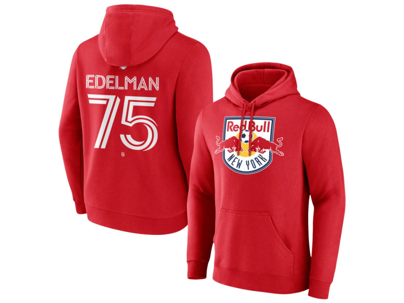 Youth New York Red Bulls #75 Daniel Edelman Team Authentic Pullover Hoodie - Red
