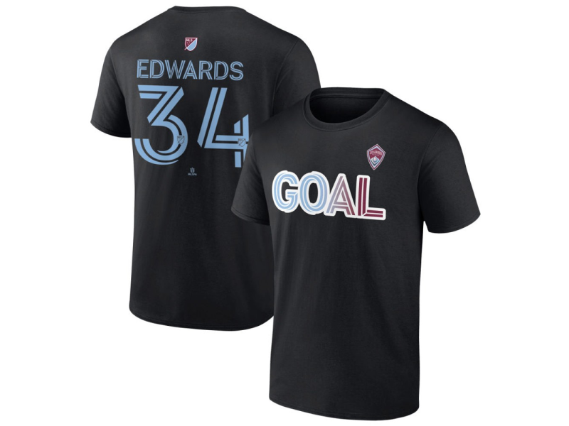 Men's Colorado Rapids Goal #34 Michael Edwards T-Shirt - Black