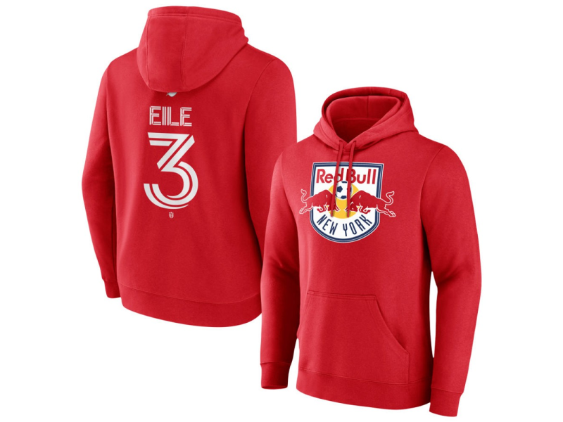 Youth New York Red Bulls #3 Noah Eile Team Authentic Pullover Hoodie - Red