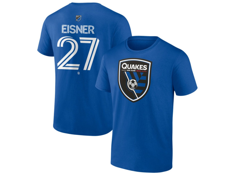 Youth San Jose Earthquakes #27 Wilson Eisner Team Authentic T-Shirt - Royal