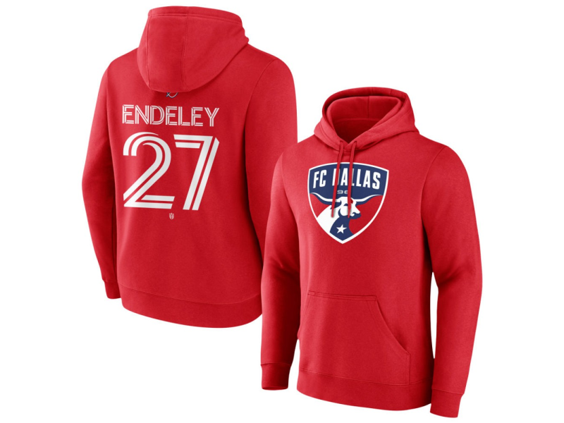 Youth FC Dallas #27 Herbert Endeley Team Authentic Pullover Hoodie - Red