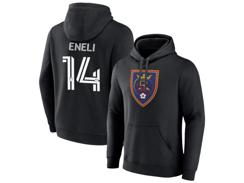 Men's Real Salt Lake #14 Emeka Eneli Pullover Hoodie - Black
