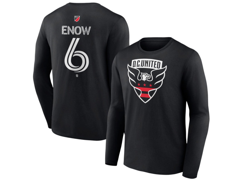 Youth D.C. United #6 Boris Enow Team Authentic Long Sleeve T-Shirt - Black