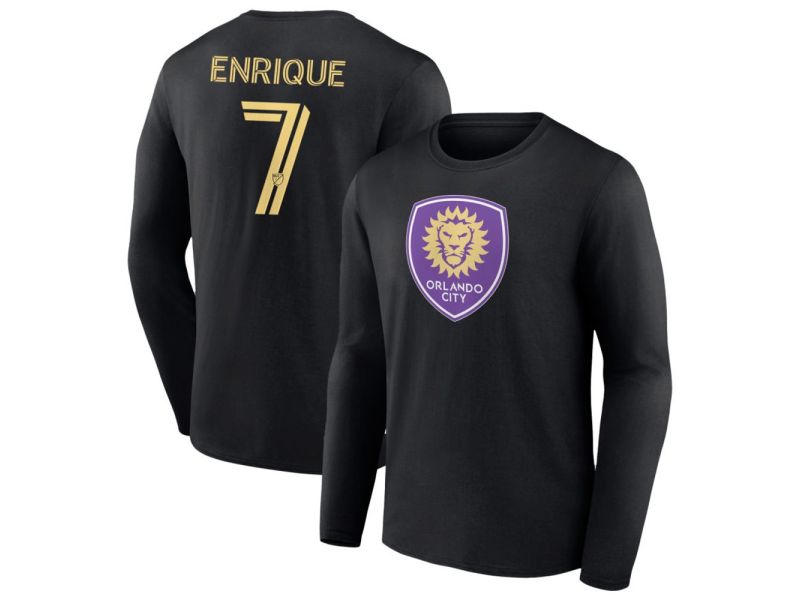 Men's Orlando City SC #7 Ramiro Enrique Long Sleeve T-Shirt - Black