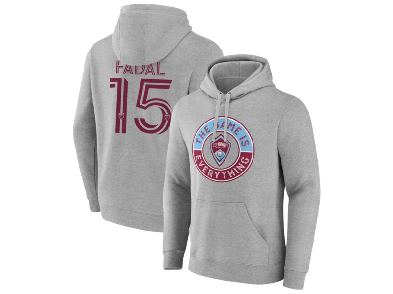 Men's Colorado Rapids The Game Is Everything #15 Ali Fadal Pullover Hoodie - Gray