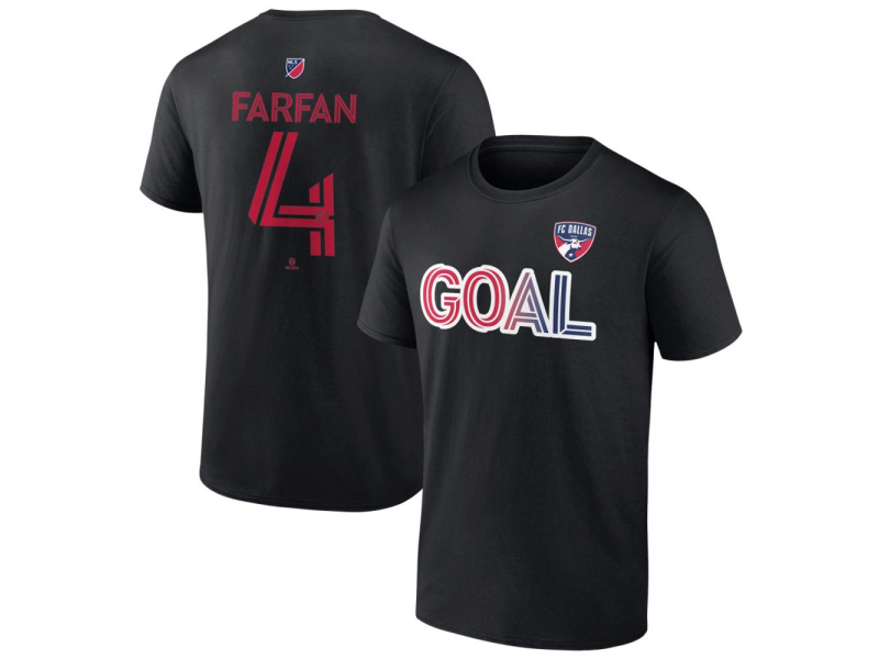 Men's FC Dallas Goal #4 Marco Farfan T-Shirt - Black