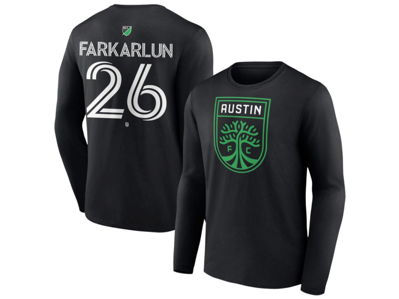 Men's Austin FC #26 Bryant Farkarlun Team Authentic Long Sleeve T-Shirt - Black