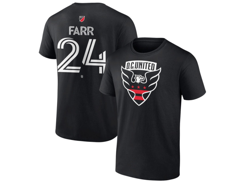 Men's D.C. United #24 Jordan Farr Team Authentic T-Shirt - Black
