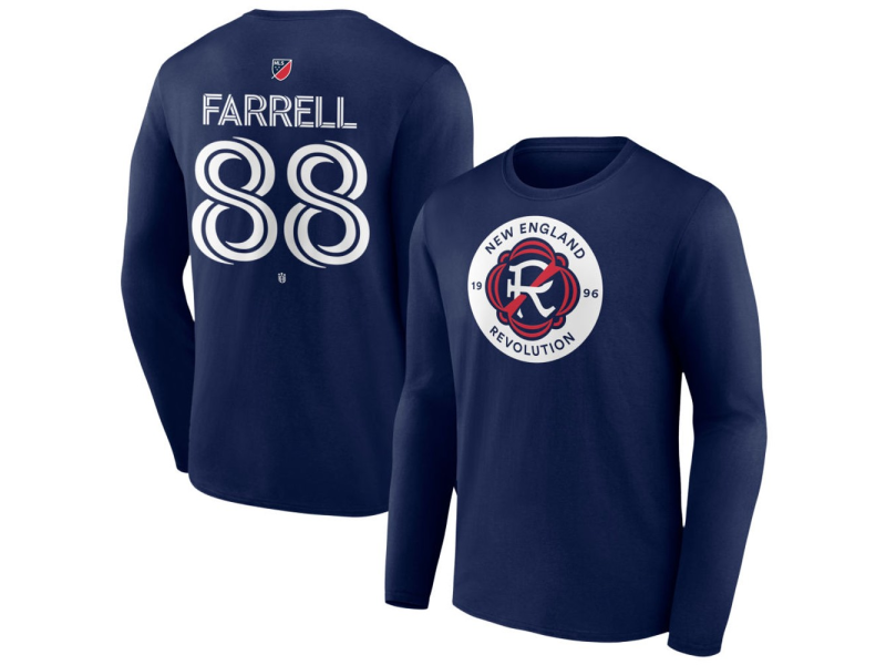 Men's New England Revolution #88 Andrew Farrell Team Authentic Long Sleeve T-Shirt - Navy