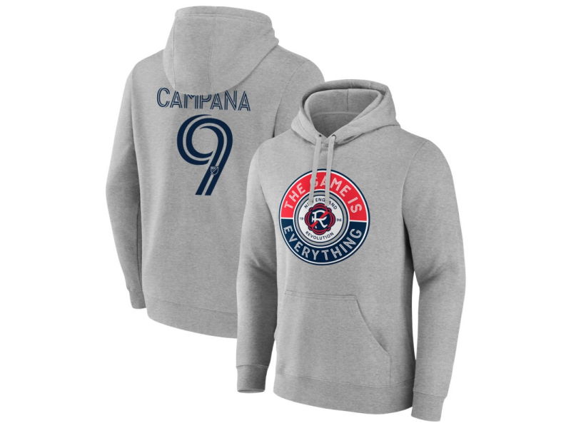 Men's New England Revolution The Game Is Everything #88 Andrew Farrell Pullover Hoodie - Gray