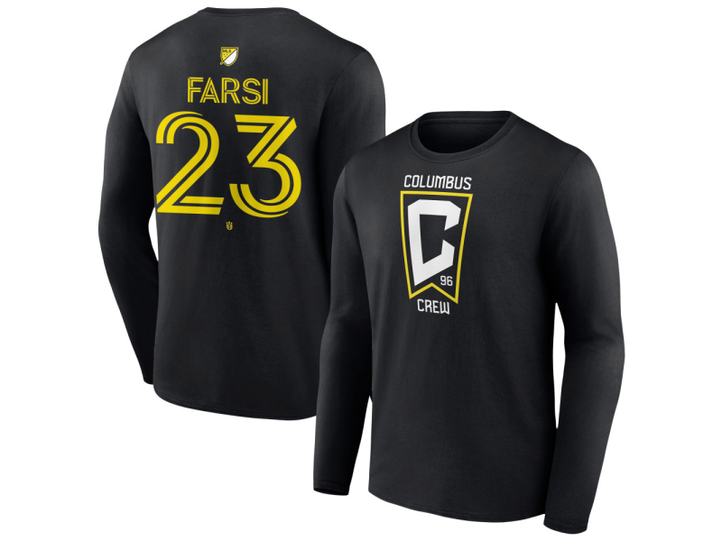 Men's Columbus Crew #23 Mohamed Farsi Team Authentic Long Sleeve T-Shirt - Black