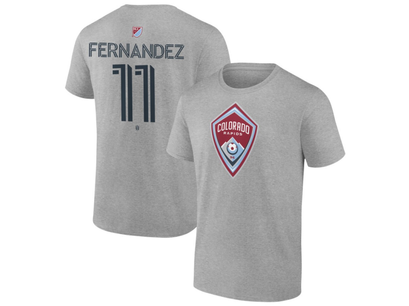 Youth Colorado Rapids #11 Omir Fernandez Team Authentic T-Shirt - Gray