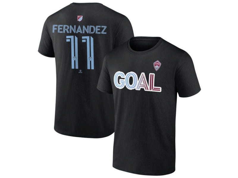 Men's Colorado Rapids Goal #11 Omir Fernandez T-Shirt - Black