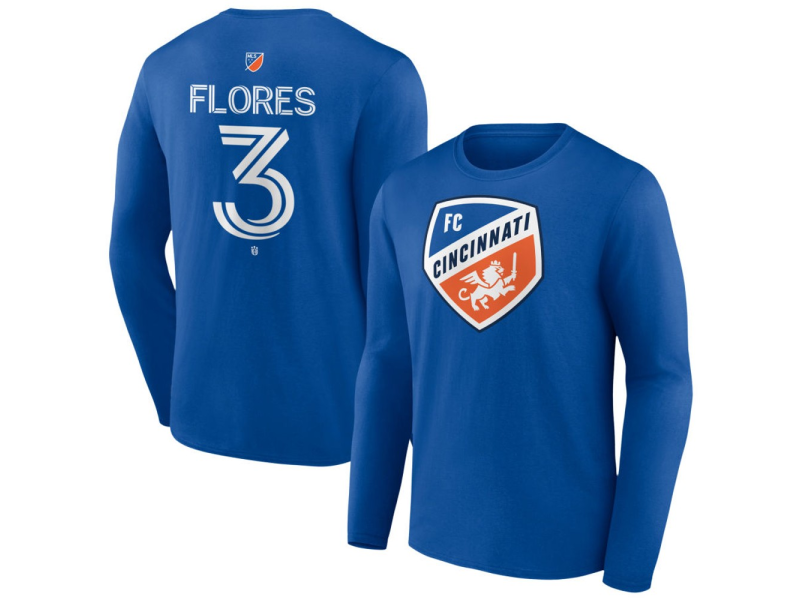 Men's FC Cincinnati #3 Gilberto Flores Team Authentic Long Sleeve T-Shirt - Royal