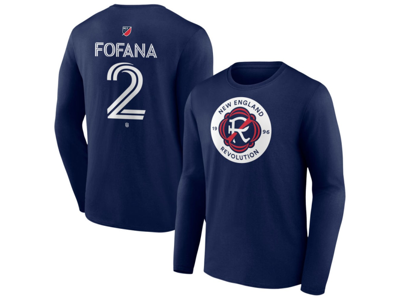 Youth New England Revolution #2 Mamadou Fofana Team Authentic Long Sleeve T-Shirt - Navy
