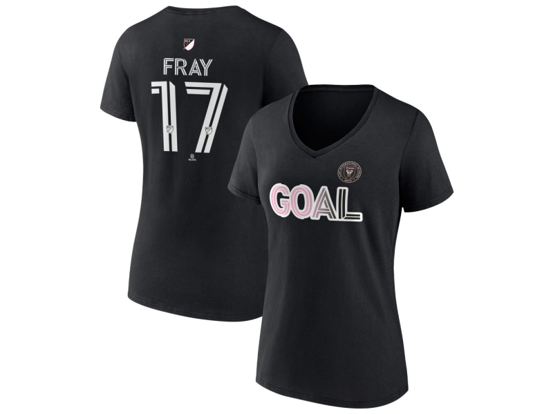 Women's Inter Miami CF Goal #17 Ian Fray V-Neck T-Shirt - Black
