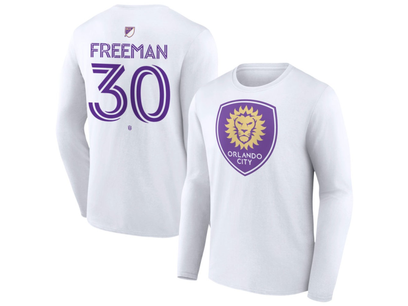 Men's Orlando City SC Authentic Stack #30 Alex Freeman Long Sleeve T-Shirt - White